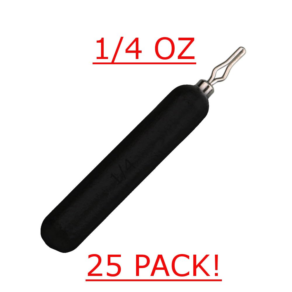 Reaction Tackle Drop Shot Weights - Skinny Pencil Shaped Snagless Sinkers for Bass Fishing (Saltwater & Freshwater) - Ideal for Dropshot Rig Fishing with Soft Plastic Lures - Perfect for Shore Fishing, Kayak Fishing and Tournament Angling