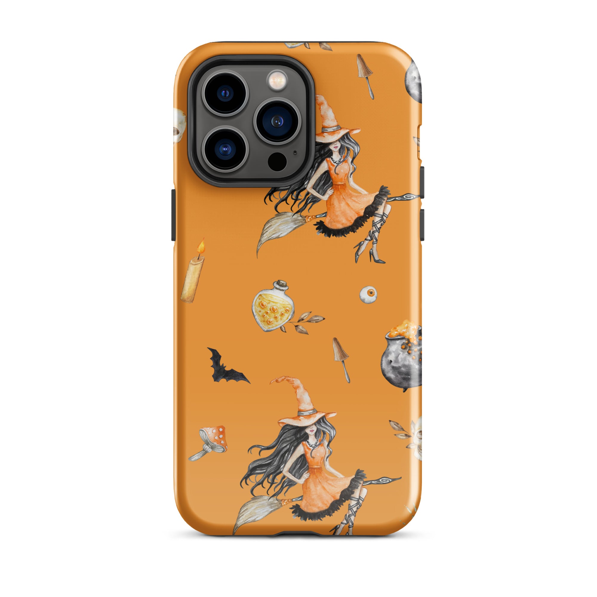 Premium Witch's Broomstick iPhone Case - Durable Protective Cover for iPhone 13/14/15 Pro Max - Perfect for Halloween, Cosplay & Witch-Themed Parties