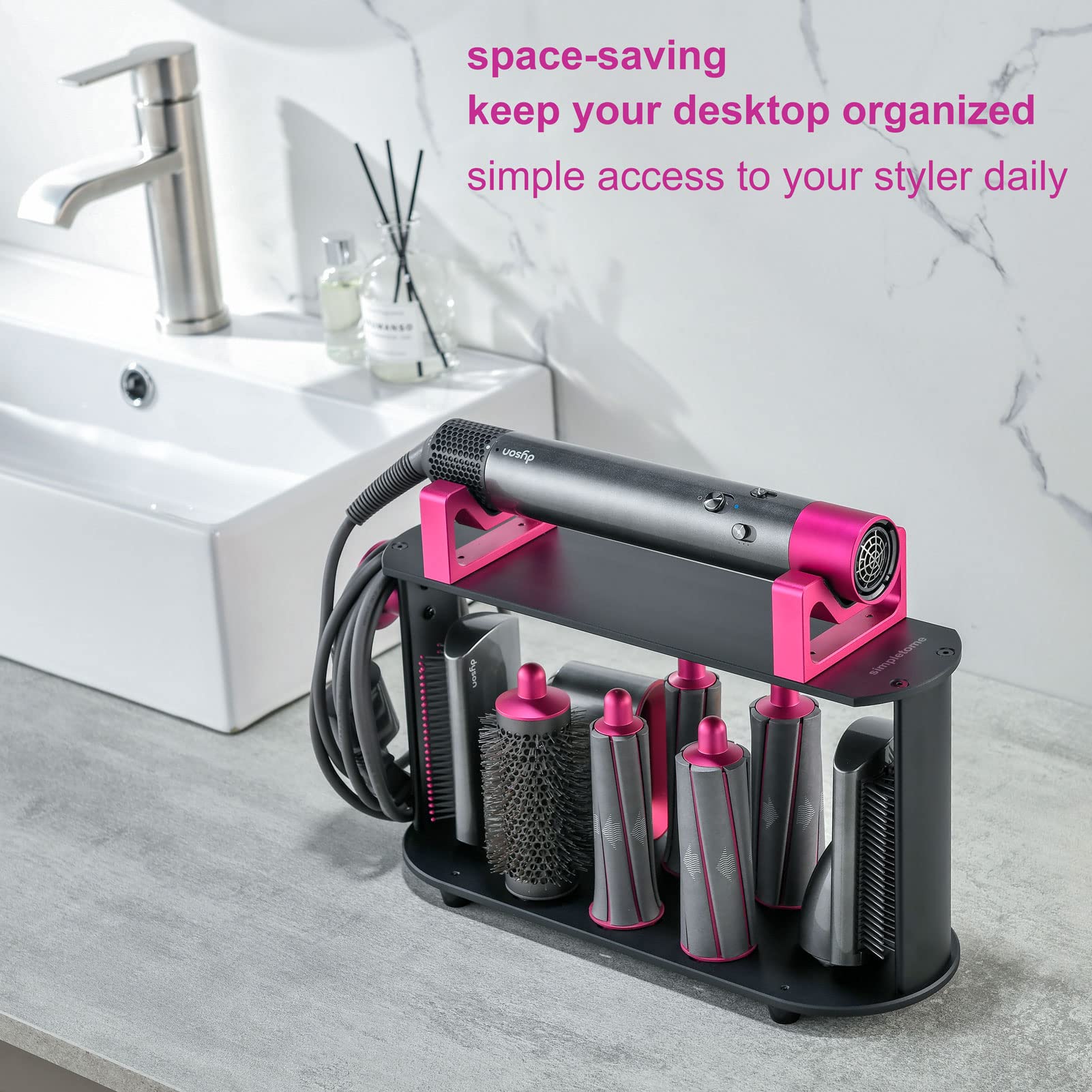 Dyson Airwrap Complete Styler Storage Stand Holder - Heavy Duty Aluminum Alloy with Non-Slip Rubber Base | Perfect for Salon, Bathroom & Vanity Organization