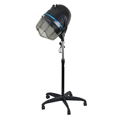 1300W Professional Adjustable Hooded Hair Bonnet Dryer with Rolling Stand & Wheels - Salon & Home Hair Styling Equipment for Blowouts, Deep Conditioning & Treatments