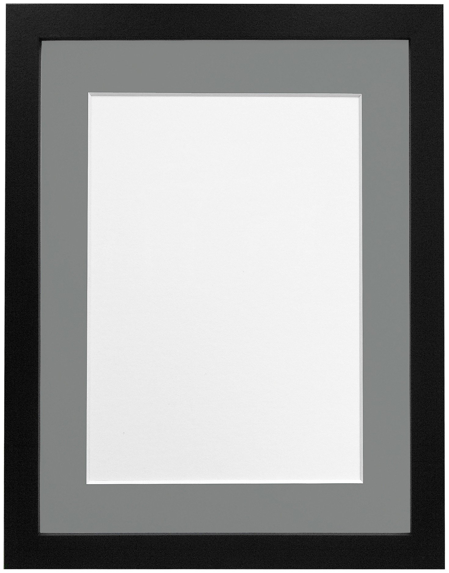 14x11 Inch Picture Frame - Holds 12x8 Inch Photos - Black & Grey Wooden Photo Frame for Wall, Tabletop, or Desk Display - Perfect for Home, Office, and Gift Giving