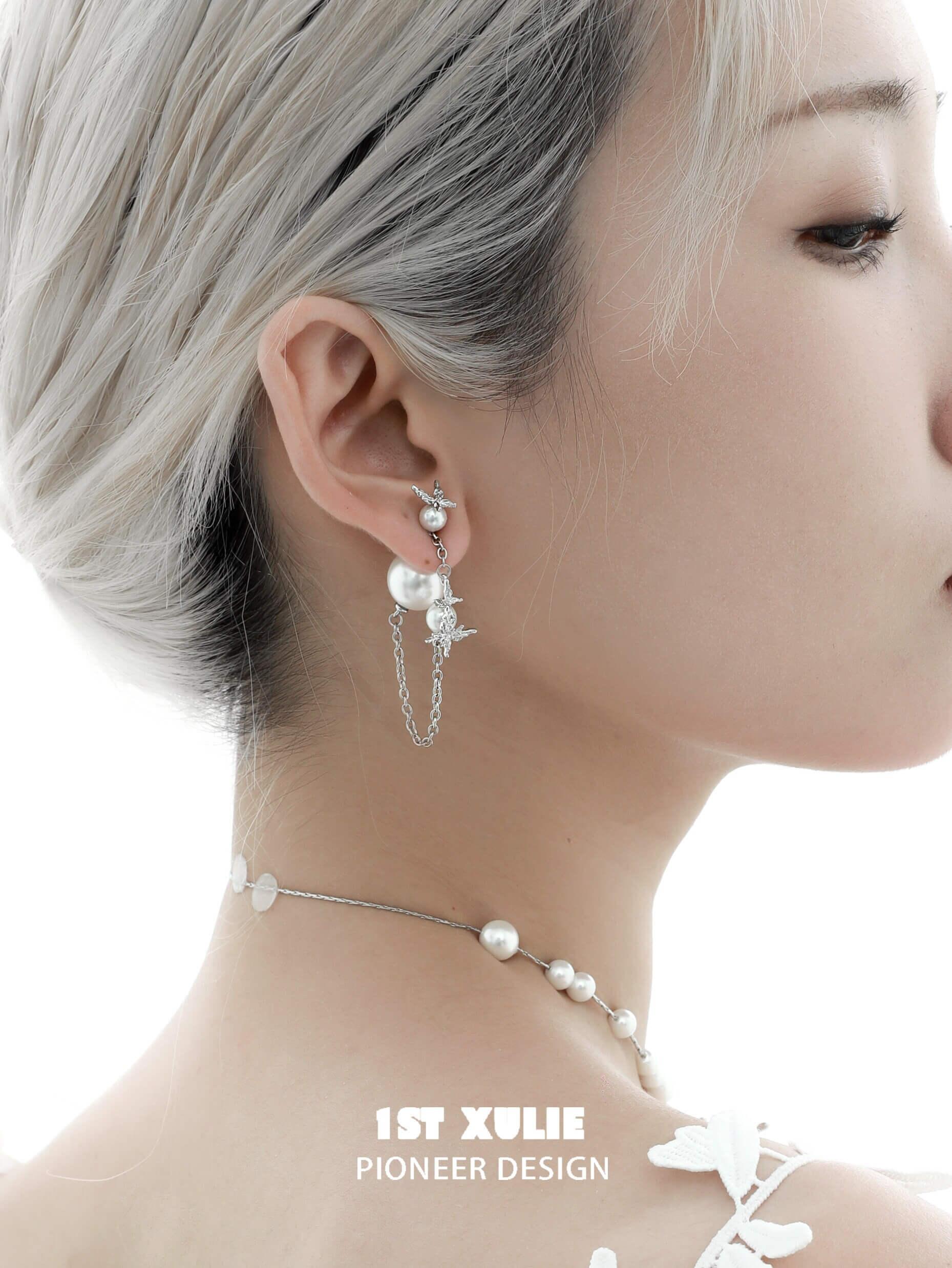 Whiterfly S925 Sterling Silver 18K Gold Plated Pearl Earrings for Women - Elegant Pearl Jewelry Gift for Wedding, Party & Special Occasions
