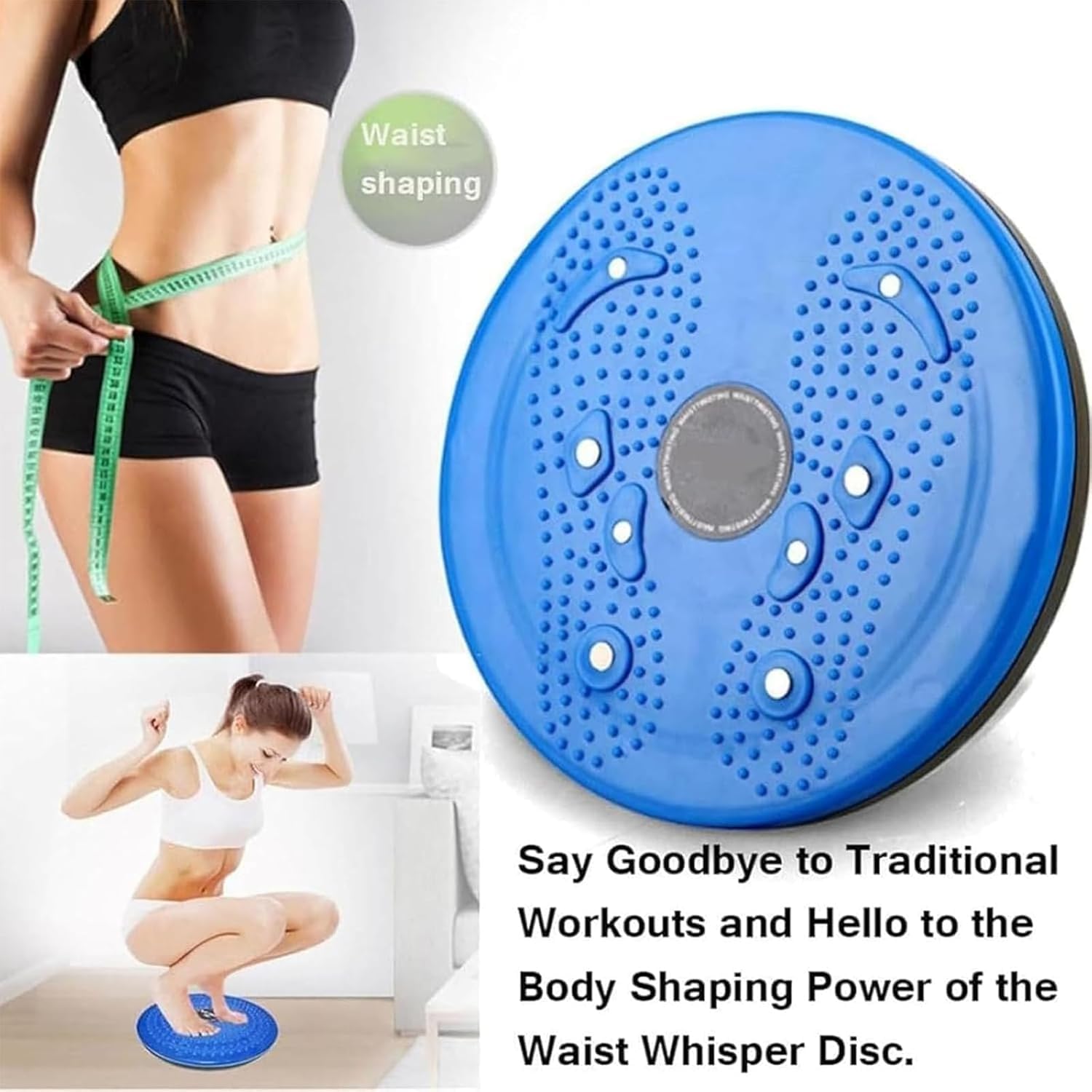 Loovely™ 10-Inch Waist Sculptor Twister with Arm Bands & Handles - Body Shaping Waist Twist Disc for Legs, Buttocks & Hip Exercise - Perfect for Home Workouts, Gym Training & Core Strengthening