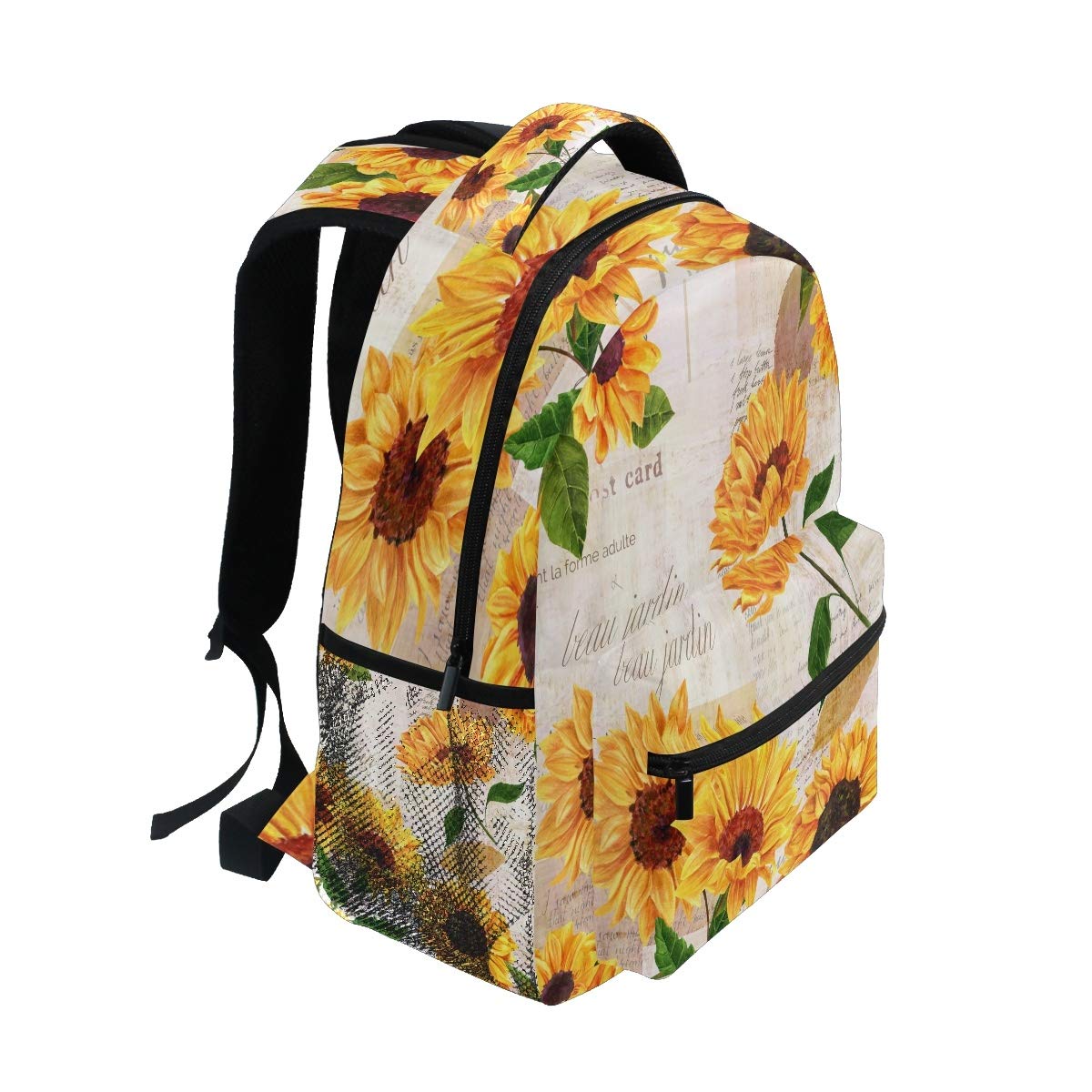**AUUXVA Retro Sunflower Backpack - Large Waterproof School Shoulder Bag for Students, Teens, Boys & Girls - Durable Laptop Bookbag & Daypack for School, College, Travel & Outdoor Activities**
