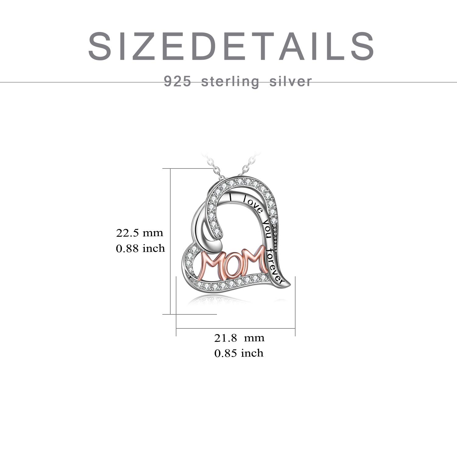 WINNICACA Sterling Silver Heart Butterfly Pendant Necklace - Thoughtful Mother's Day Gift from Daughter or Son, Birthday Present for Mom, Women's Jewelry - Perfect for Special Occasions & Everyday Wear