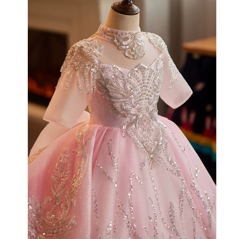 Flower Girl Dress for Toddlers - Sparkly Sequins Pageant & Birthday Princess Gown | Perfect for Weddings, Pageants, and Special Occasions