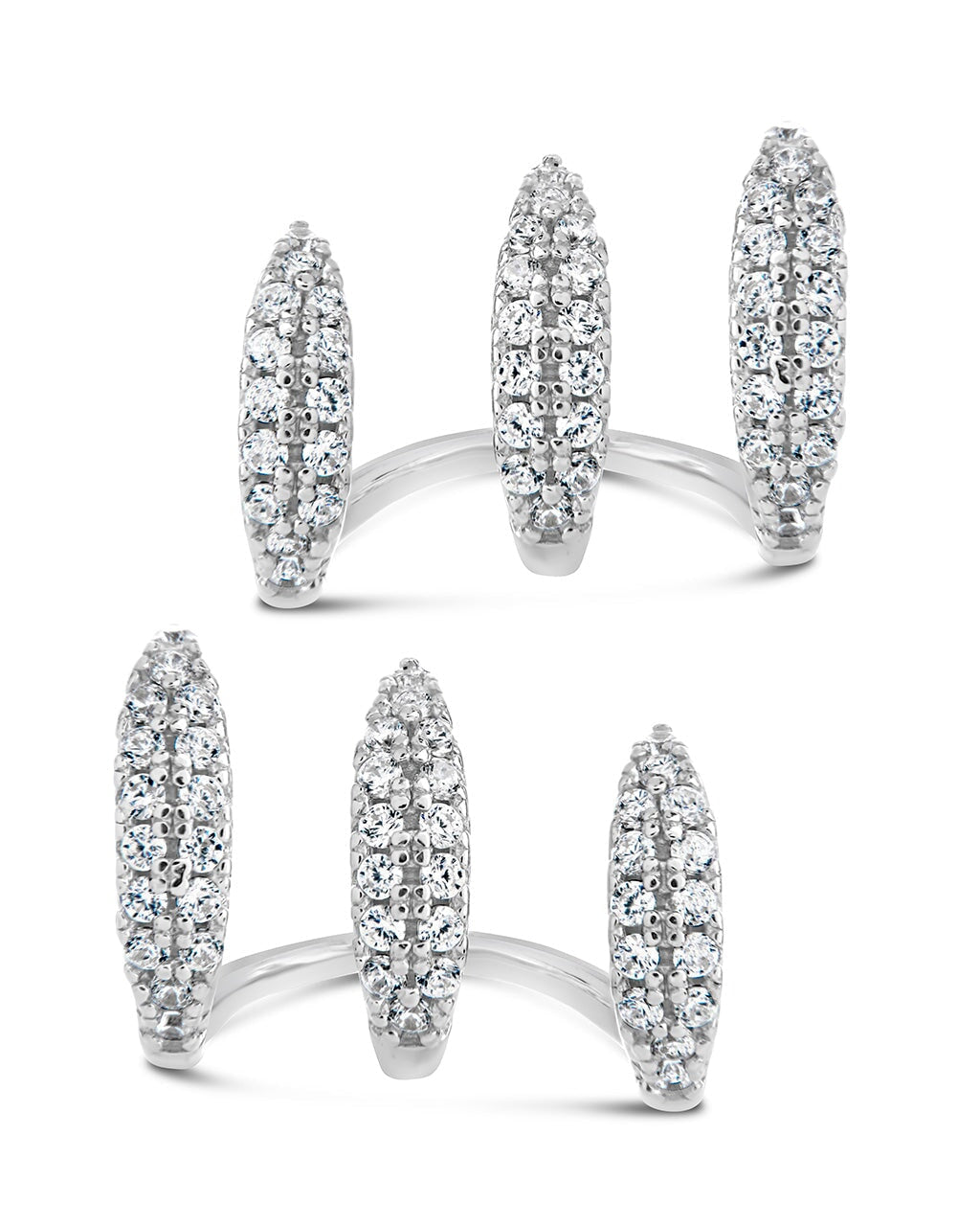Nicolette CZ Cuff Stud Earrings - Elegant Cubic Zirconia Fashion Jewelry for Women | Perfect for Parties, Weddings & Special Occasions