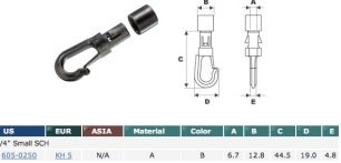 6mm Shock Cord End Hook - Heavy Duty Elastic Rope Accessories (Pack of 4) - Perfect for Camping, Hiking, Marine & DIY Projects