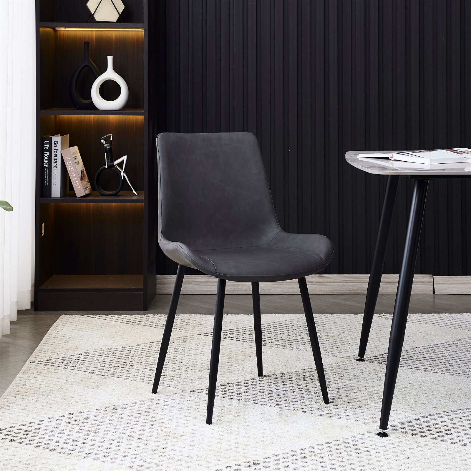 Apollo Modern Dining Chair - Mid Century Wooden Kitchen Chair with Upholstered Seat - Perfect for Dining Room, Kitchen, and Breakfast Nook