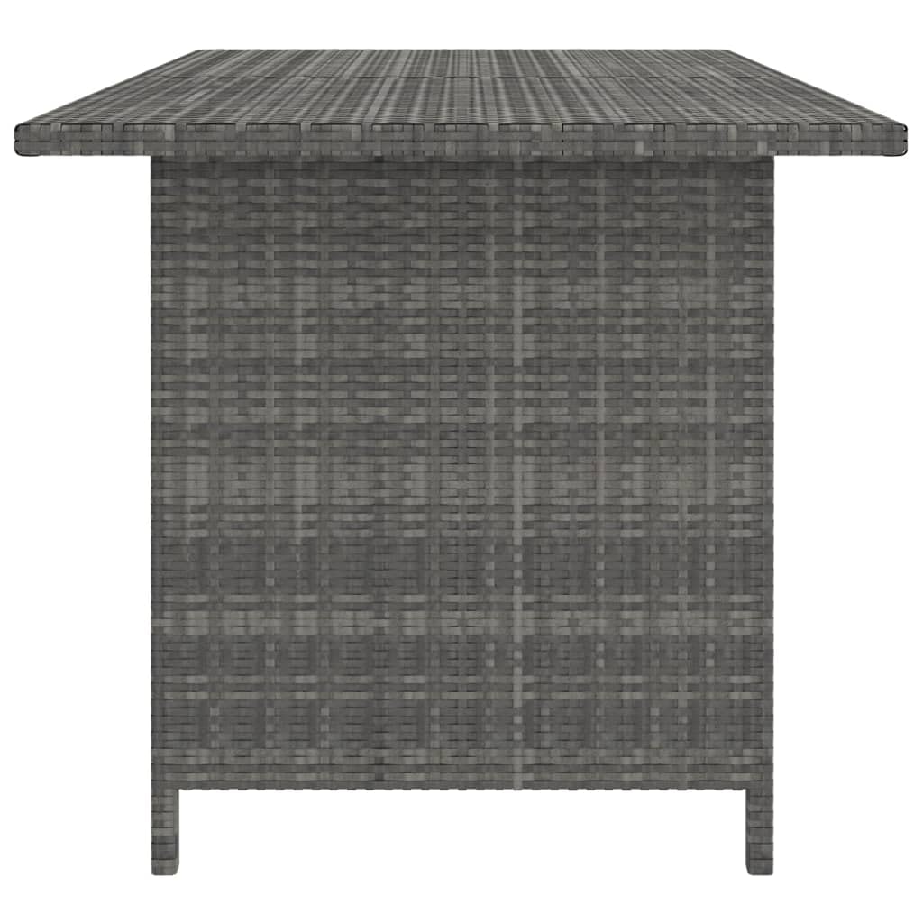 vidaXL 9-Piece Gray Poly Rattan Patio Lounge Set with Cushions & Dining Table - Farmhouse Style Modular Outdoor Furniture for Garden, Poolside & Backyard Relaxation