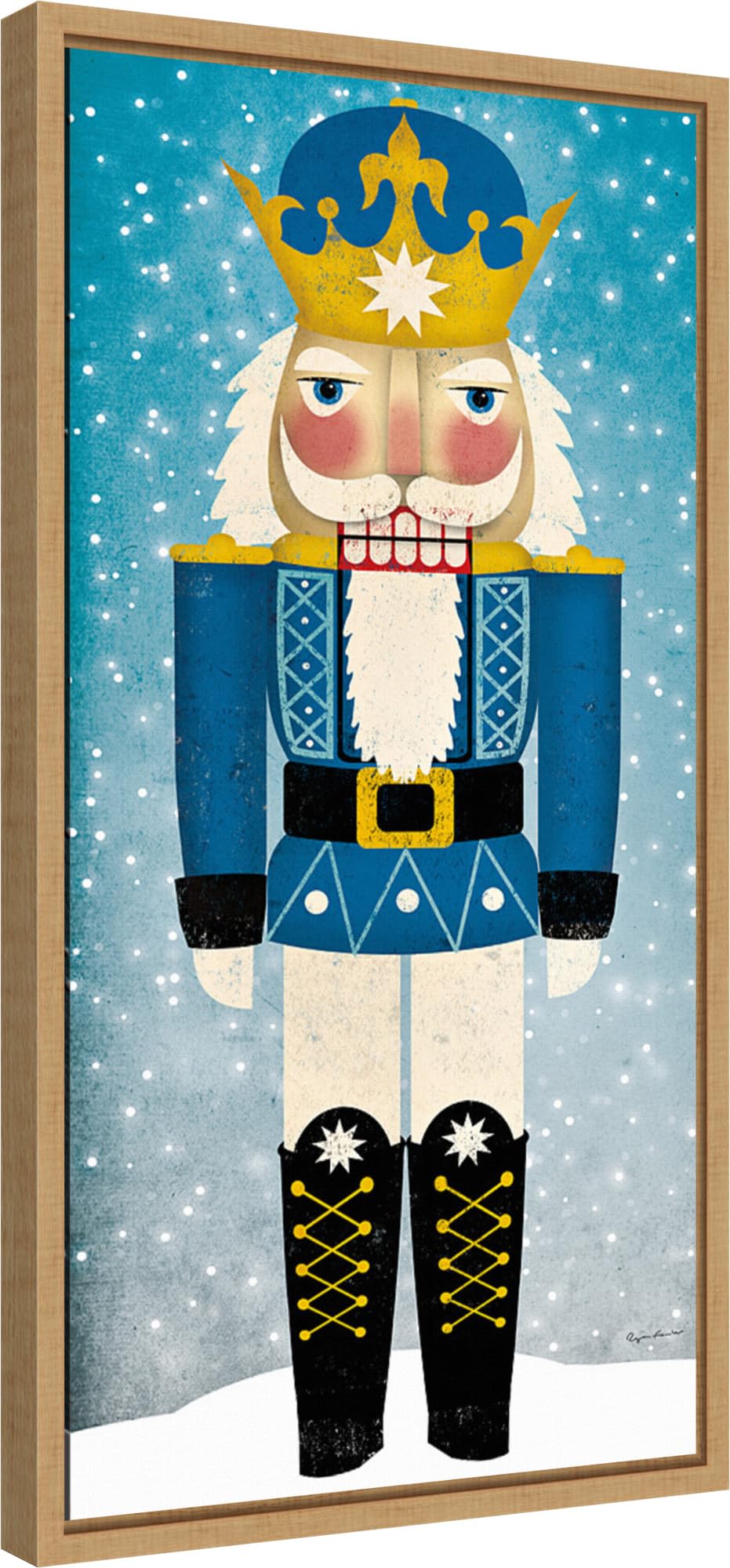 Amanti Art Framed Canvas Wall Art 27x14 - Nutcracker III Bright by Ryan Fowler, Modern Framed Wall Decor, Entertainment Artwork, Medium Poster Painting for Living Room, Bedroom, Bathroom - Perfect for Holiday Decor & Home Office Art