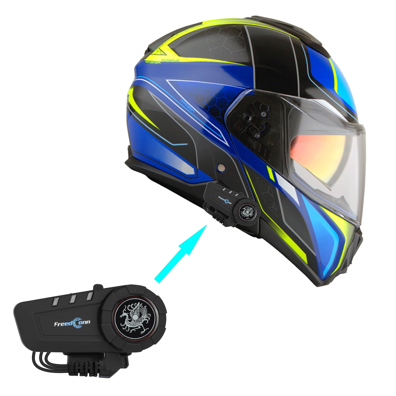 Martian Motorcycle Modular Full Face Helmet - Flip Up Dual Visor with Sun Shield (Model HG362) for Street Biking & Commuting | DOT & ECE Certified Safety Gear
