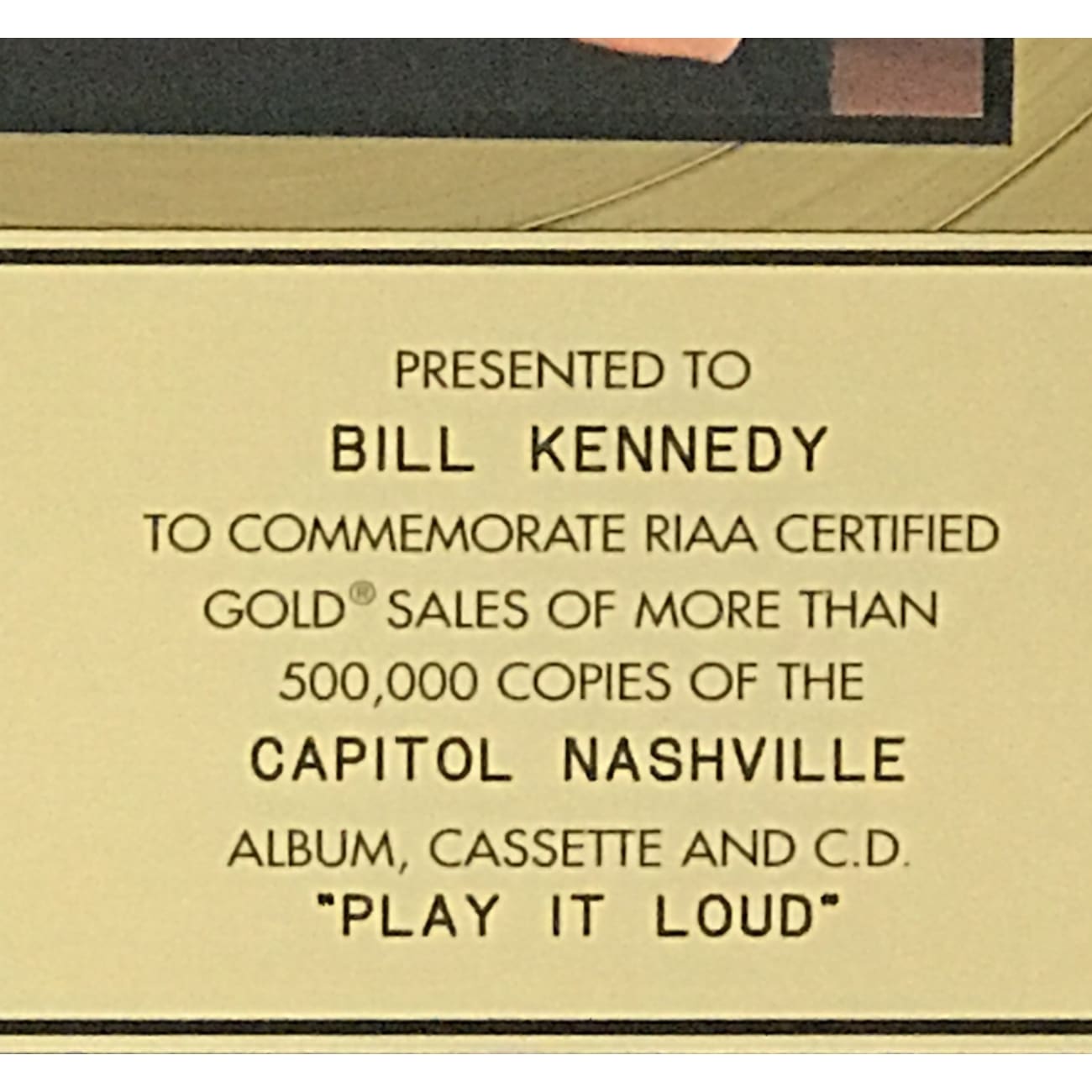 Chris Cagle Play It Loud RIAA Gold Album Award - Certified Collectible Music Memorabilia for Country Fans & Display in Home, Office, or Man Cave