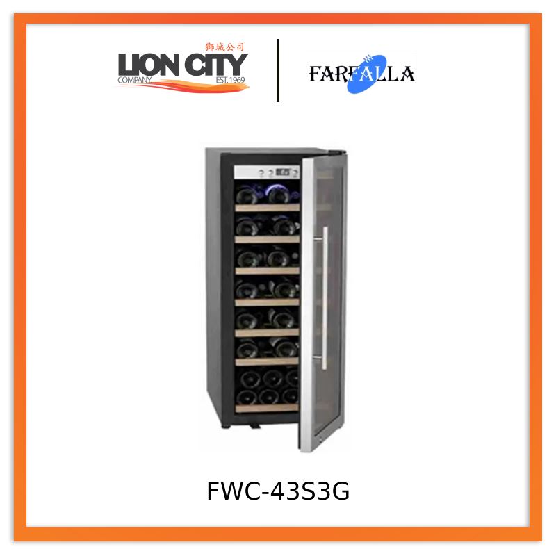 Farfalla FWC 43S3G 125L 43-Bottle Dual Zone Wine Cooler Refrigerator - Perfect for Home Bars, Restaurants & Wine Cellars