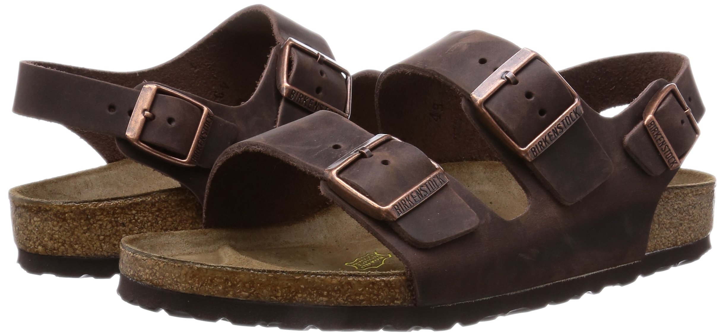 Birkenstock Men's Milano Habana Leather Sandals - Comfortable Narrow Fit Size 35 - Perfect for Summer Walking & Casual Outings