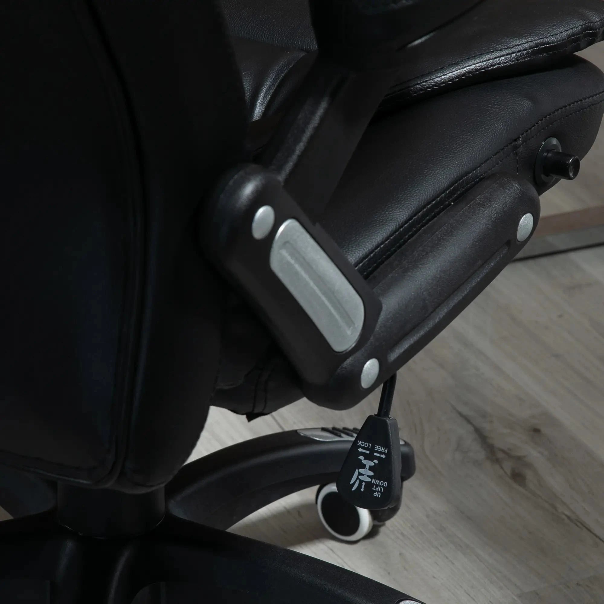 Premium High Back Faux Leather Executive Office Chair - Ergonomic Swivel Seat with Adjustable Height (Black/Gray) - Perfect for Home Office, Conference Rooms & Corporate Workspaces