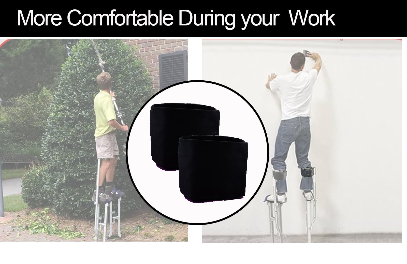 **Adjustable Drywall Stilt Straps - Wide Padded Leg Straps for Pressure Relief - Replacement Foot Straps Compatible with Most Drywall Stilts - Ideal for Construction, Painting & Ceiling Work**
