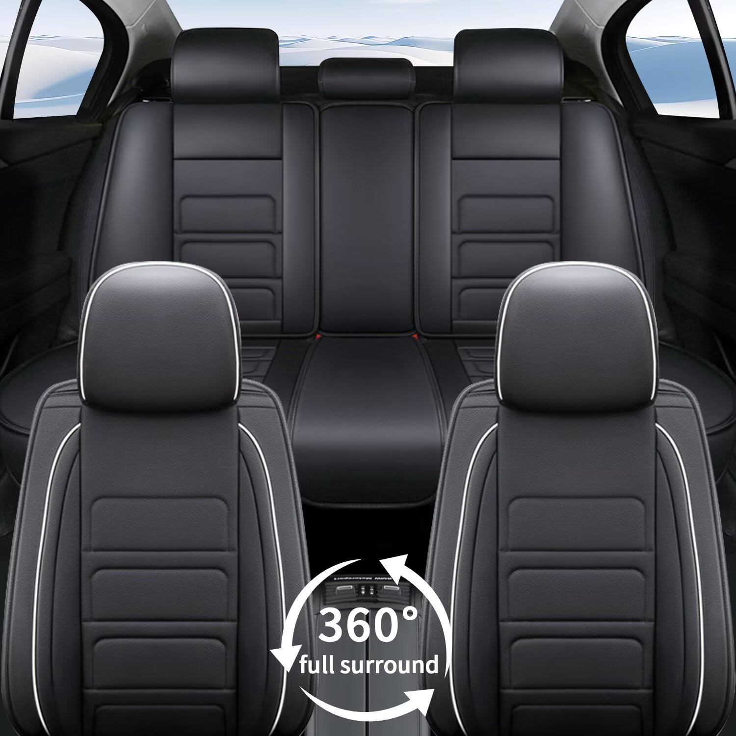 TTX LIGHTING Waterproof Leather Car Seat Covers Full Set (5 Seats) for Subaru Impreza 2012-2025 - Black Automotive Seat Protector | Perfect for Daily Commuting, Road Trips & Family Protection