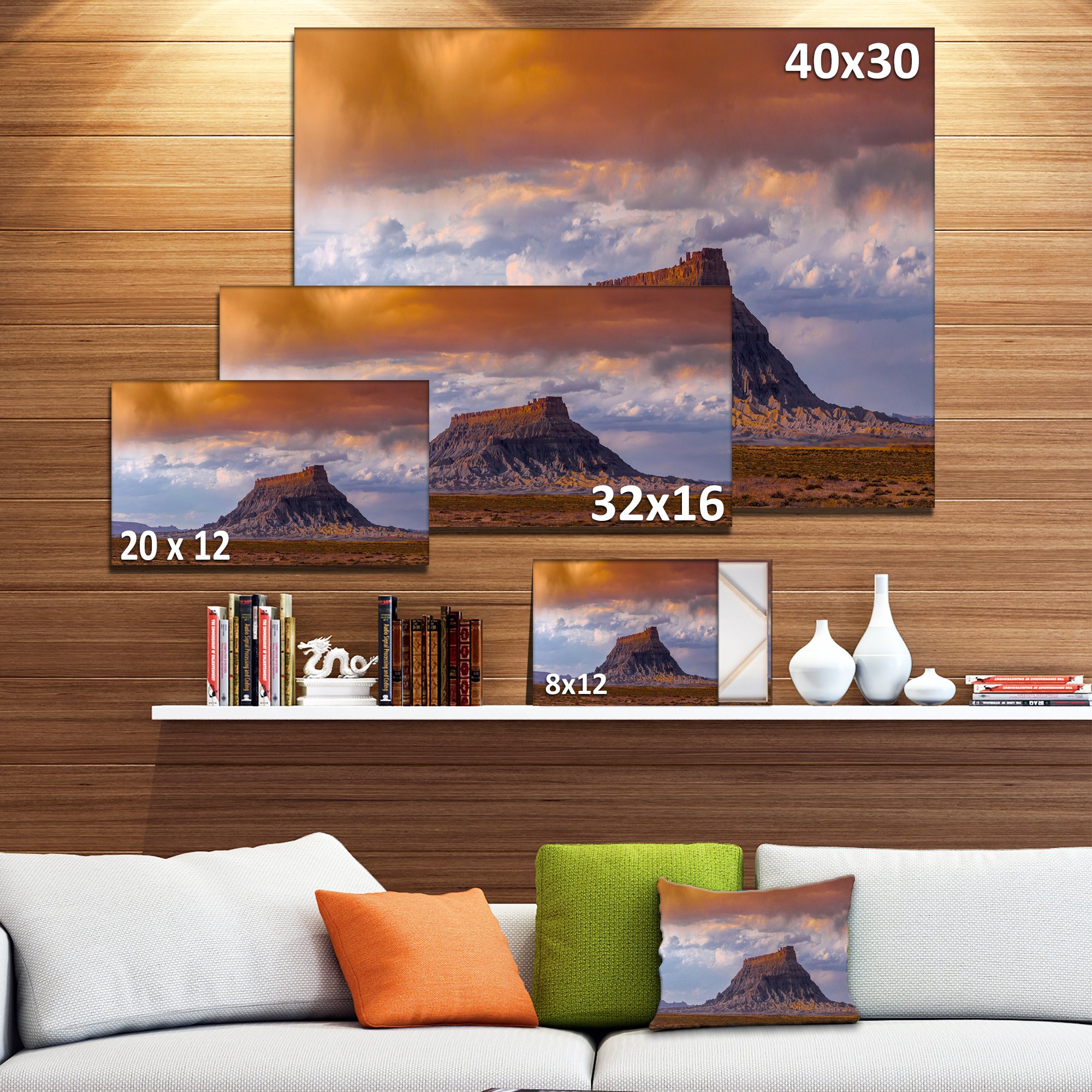 Utah Panoramic Landscape Canvas Wall Art - Stunning Factory Butte Scenery - Perfect for Living Room, Bedroom & Office Decor