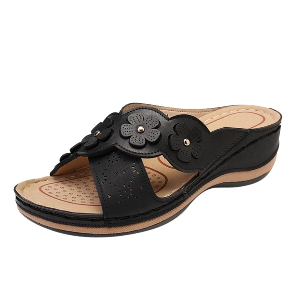 Orthopedic Sandals for Women with Arch Support - Comfortable Wedge Walking Sandals for Flat Feet & Plantar Fasciitis Relief - Perfect for Summer, Travel & Casual Wear