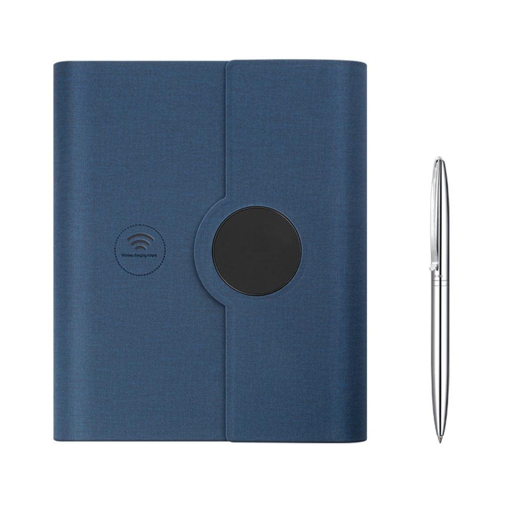BAPYZ A5 Loose-Leaf Business Meeting Notebook with Built-in Power Bank - Premium Multifunctional Office Planner for Professionals (Blue) | Perfect for Corporate Meetings, Conference Notes & Daily Organization