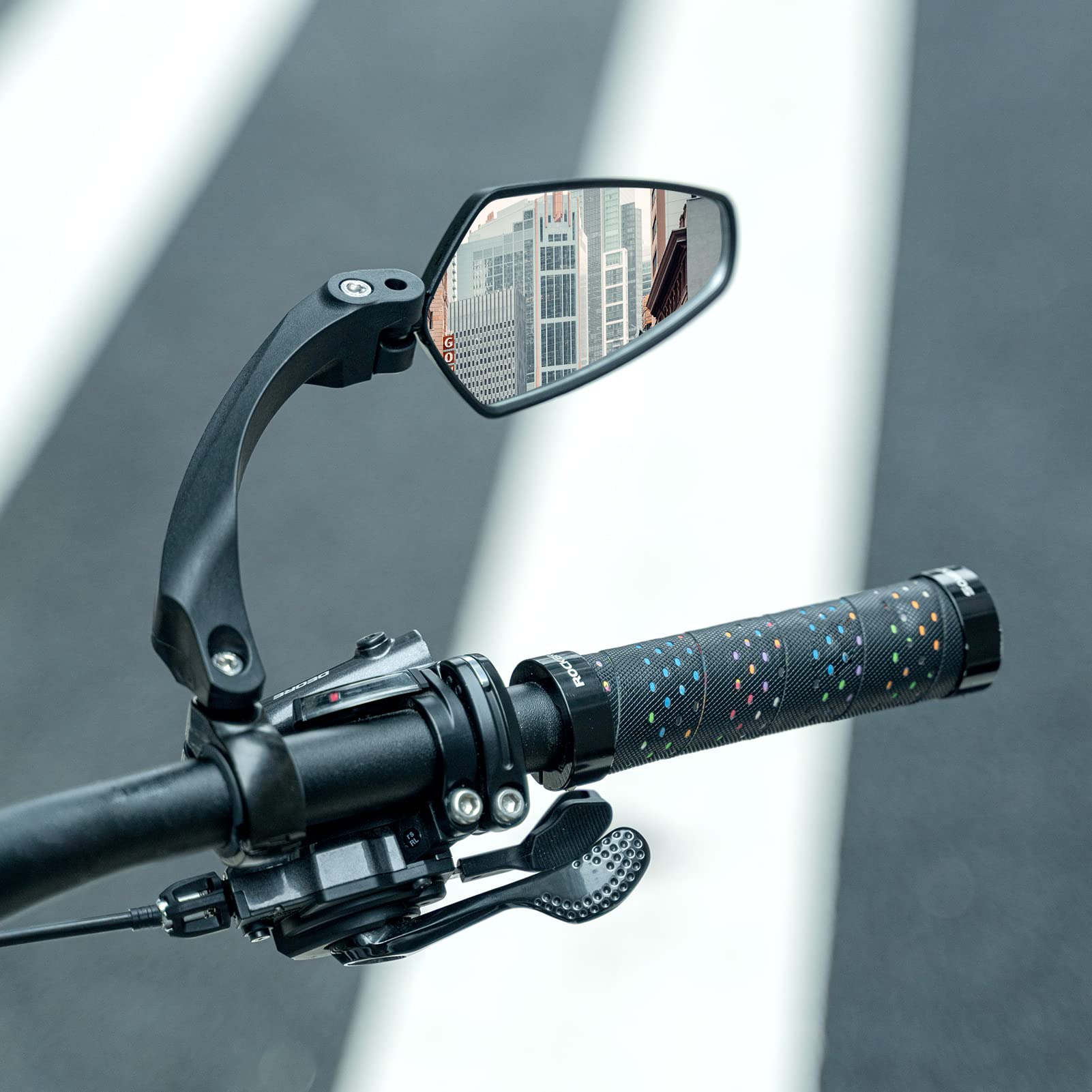 ROCKBROS Bike Rear View Mirror - Adjustable Handlebar Bike Mirror for Mountain, Road & E-Bikes - Cycling Safety Accessories for Commuting & Outdoor Adventures