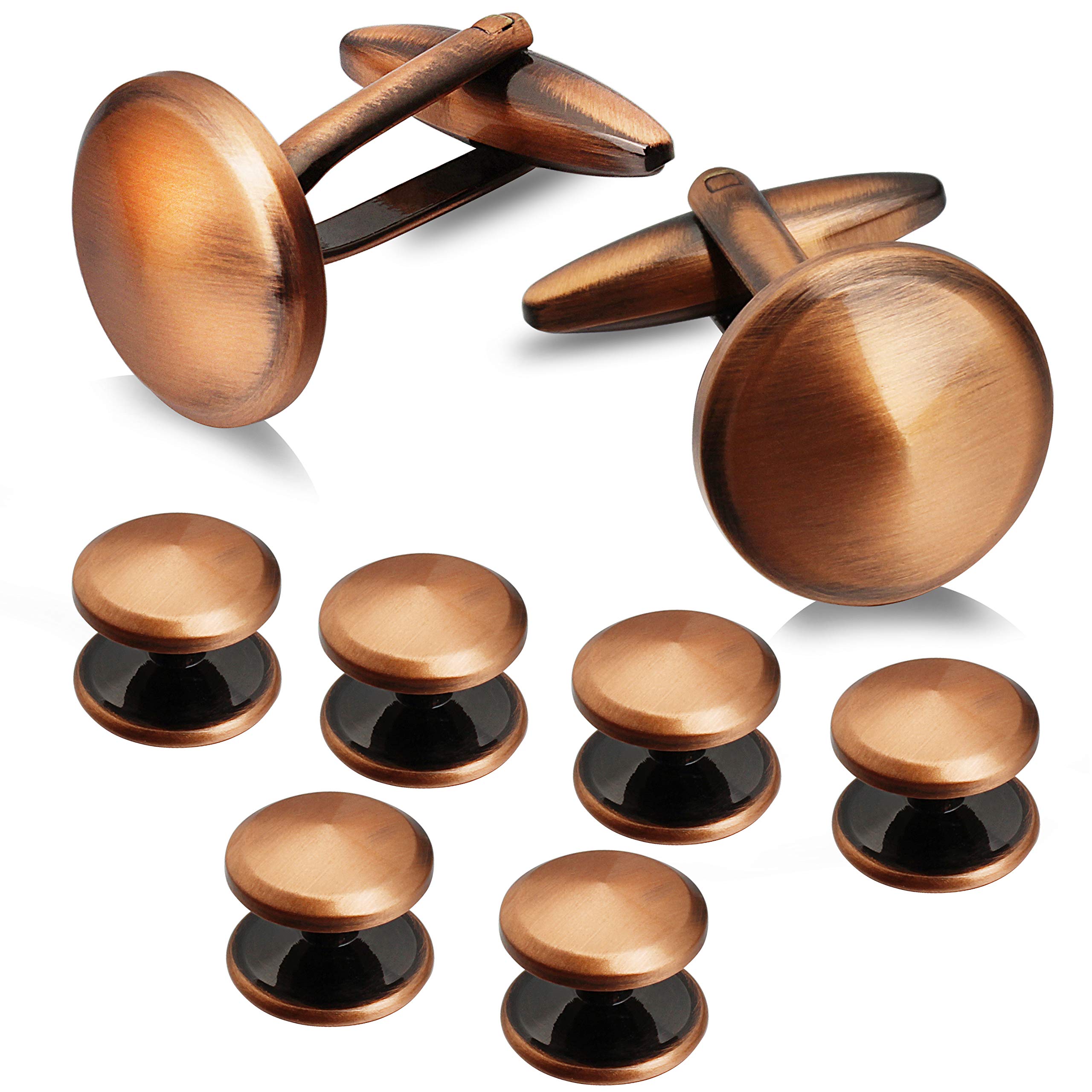 Premium HAWSON Men's Cufflinks Set - Silver & Gold Tone Tuxedo Shirt Studs with Matching Cufflinks | Formal Dress Accessories for Weddings, Prom & Black Tie Events
