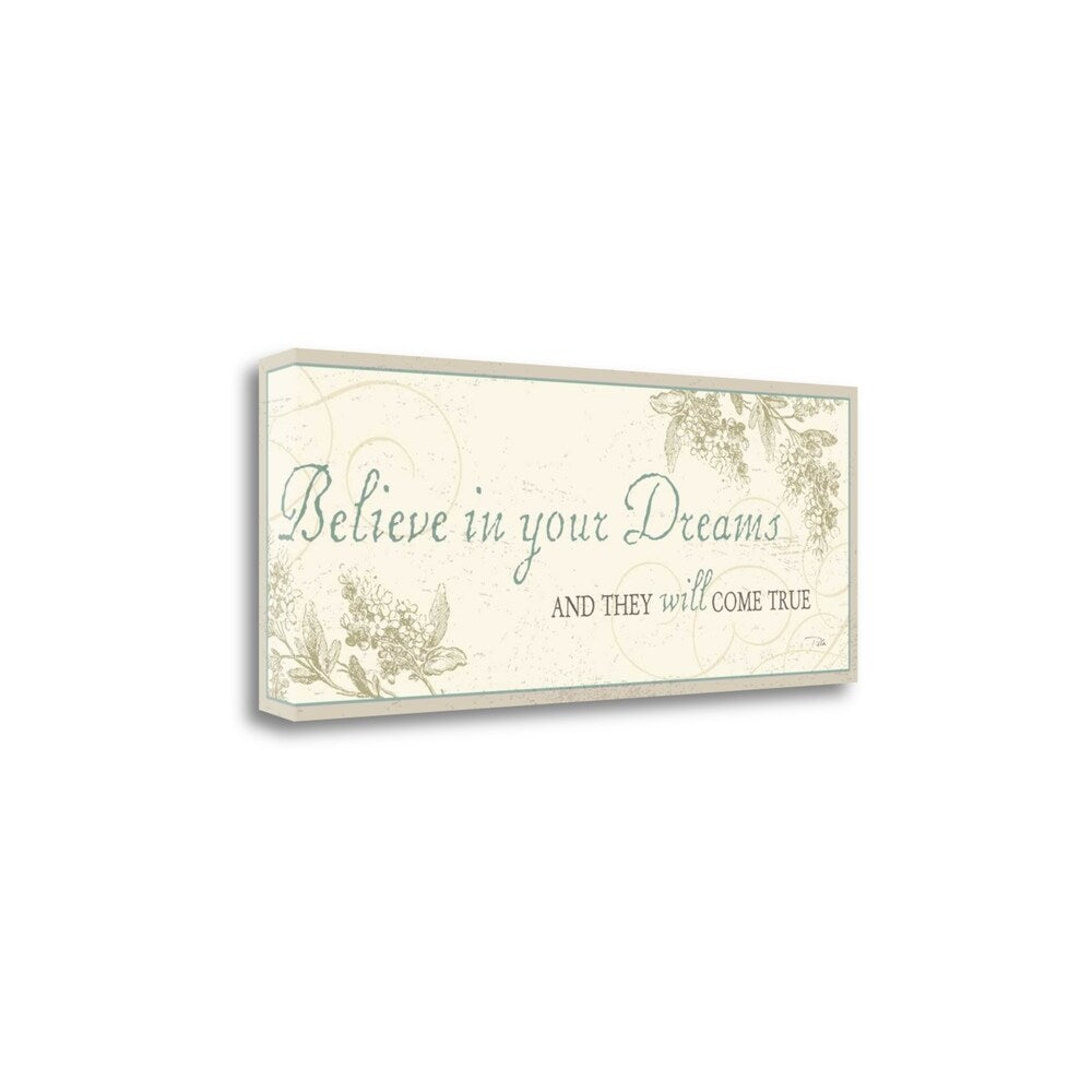 Believe In Your Dreams Inspirational Wall Art - Fine Art Giclee Print on Gallery Wrap Canvas, Ready to Hang - Perfect for Living Room, Bedroom & Office Decor