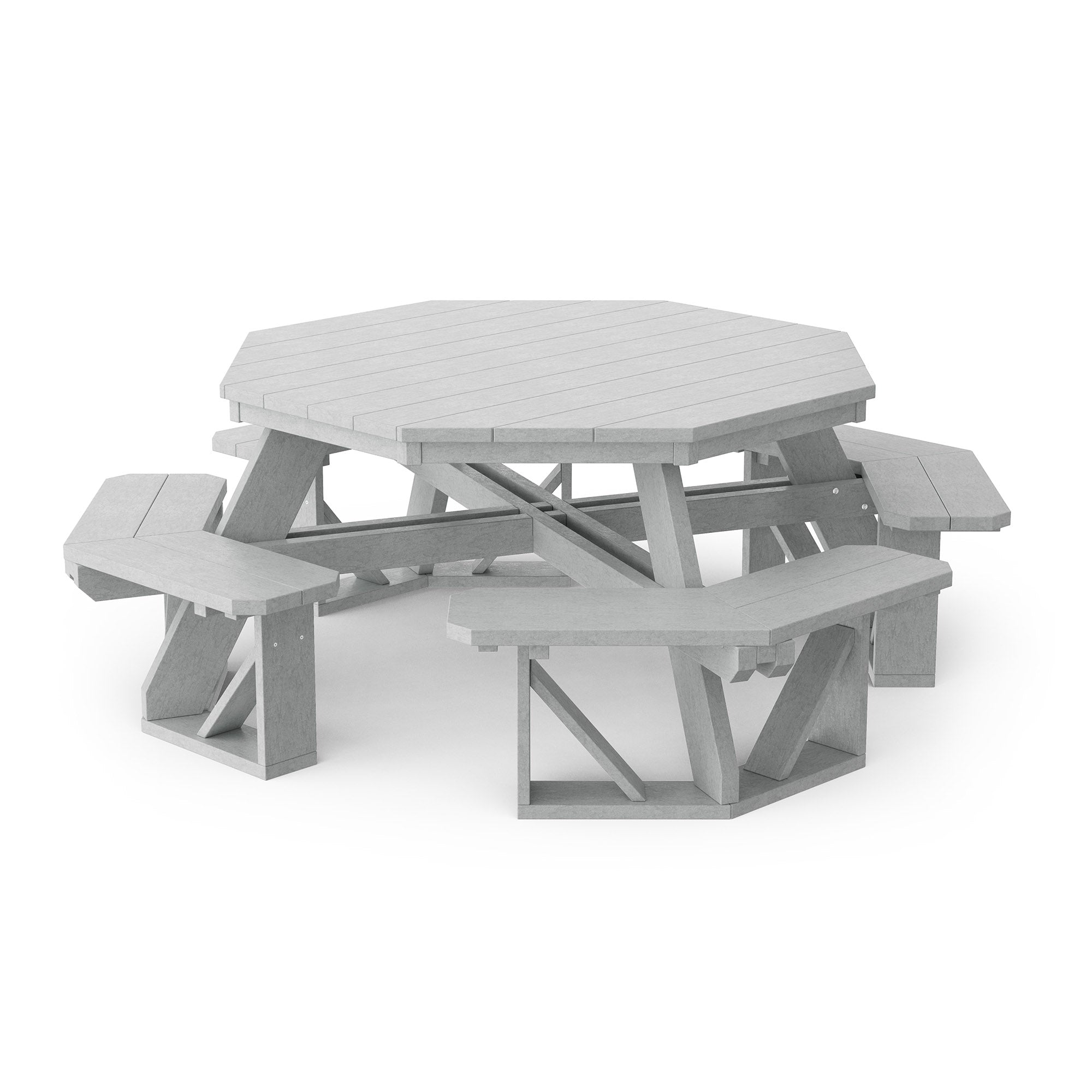 Heritage Octagon Picnic Table - 8-Person Outdoor Dining Set for Backyard, Patio, Garden, Park & Camping - Durable All-Weather Wooden Picnic Bench
