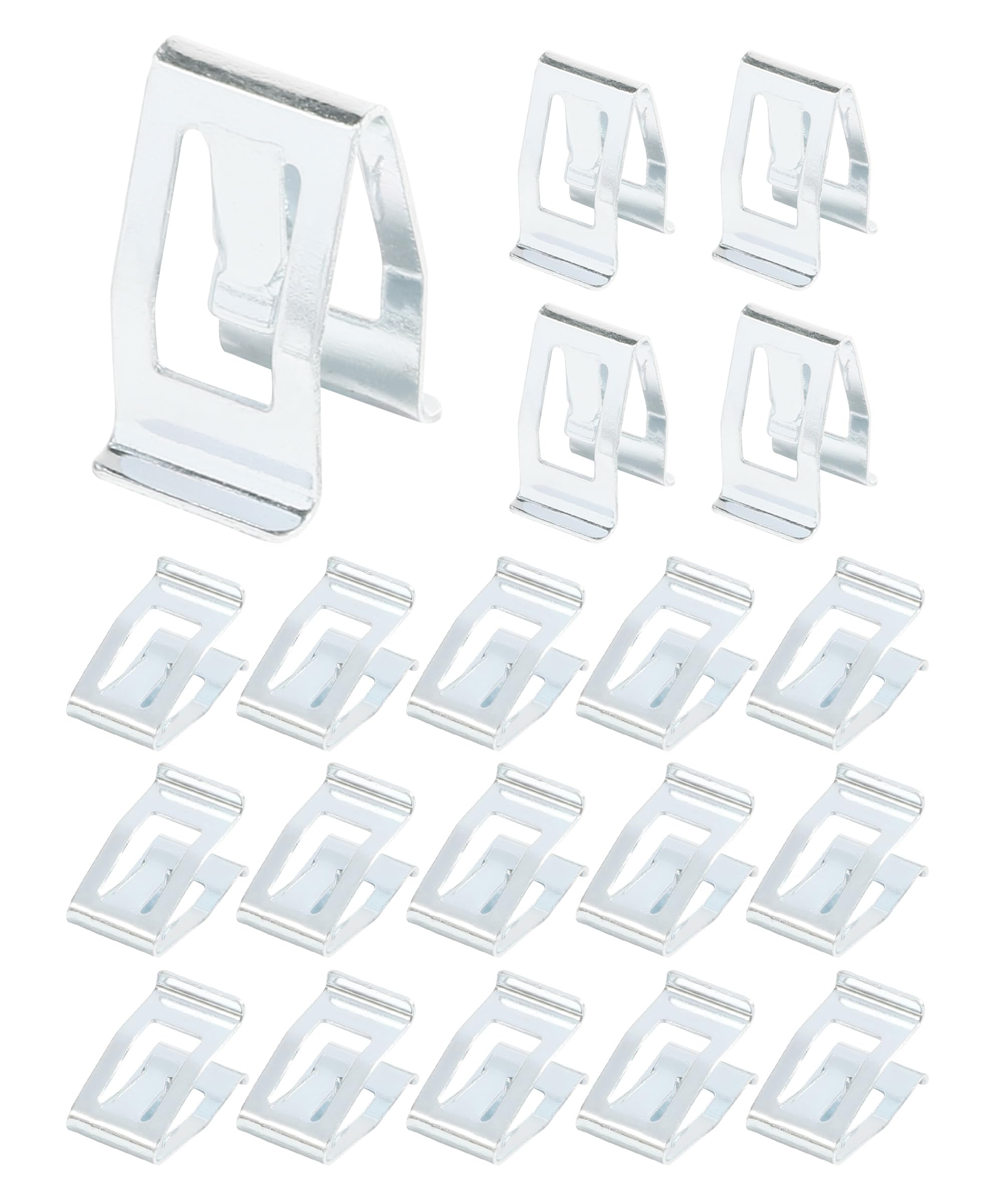 RACOONA 20PCS Silver Metal Car Clips - Auto Dashboard Trim Retainer Clips Replacement for Car Front Console & Dash Accessories | Perfect for DIY Car Interior Repair & Maintenance