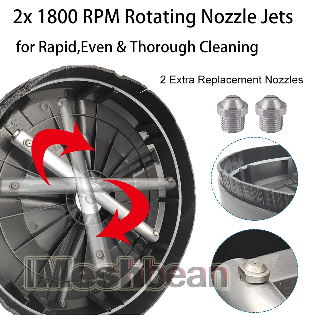 **20 Inch 4000 PSI Surface Cleaner Pressure Washer with 4 Wheels, 2 Extra Nozzles & 2 Extension Wands - 1/4