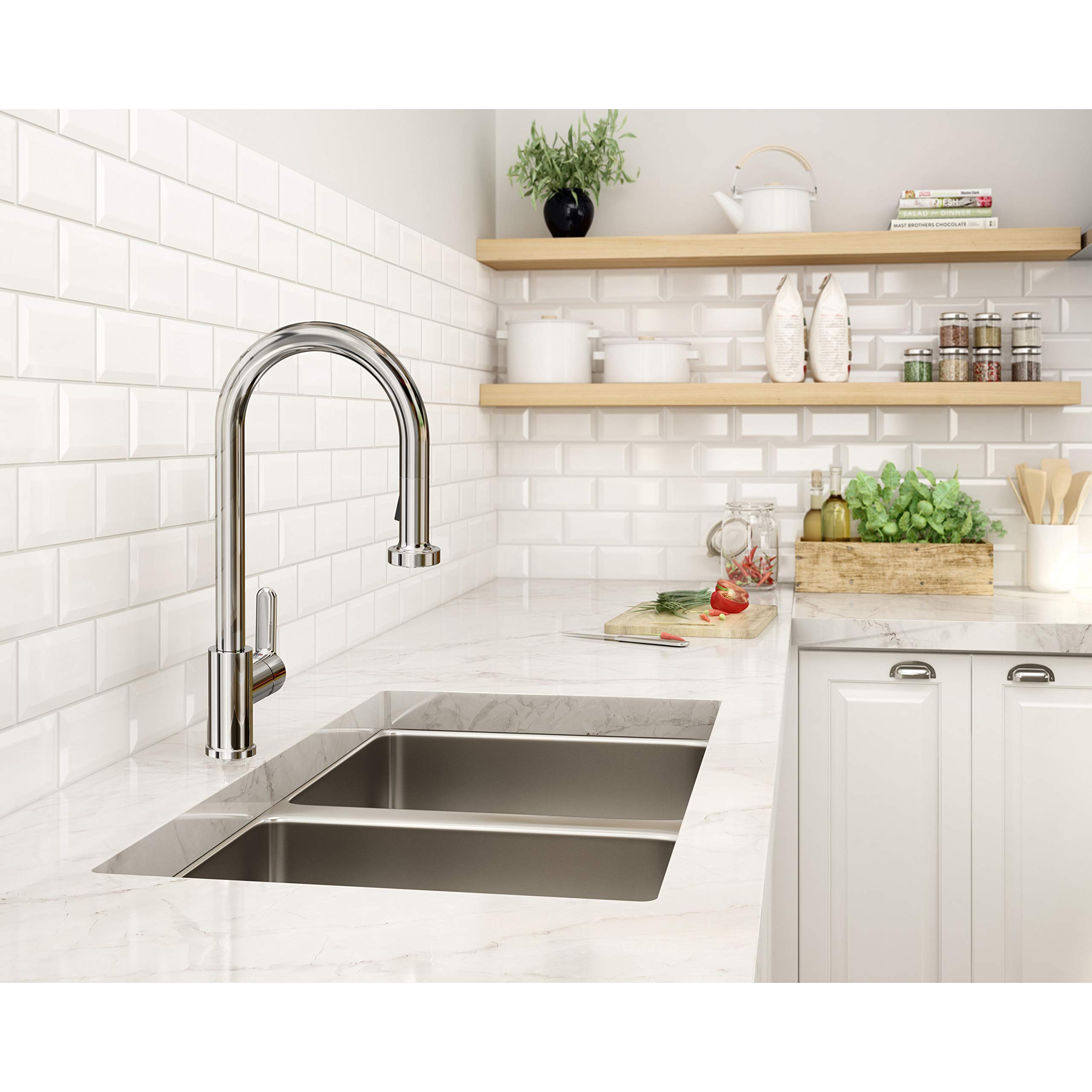 Symmons SPP-4310-PD-1.5 Sereno Single Handle Pull-Down Spray Kitchen Faucet in Polished Chrome - Perfect for Modern Home Kitchen Sink Installation