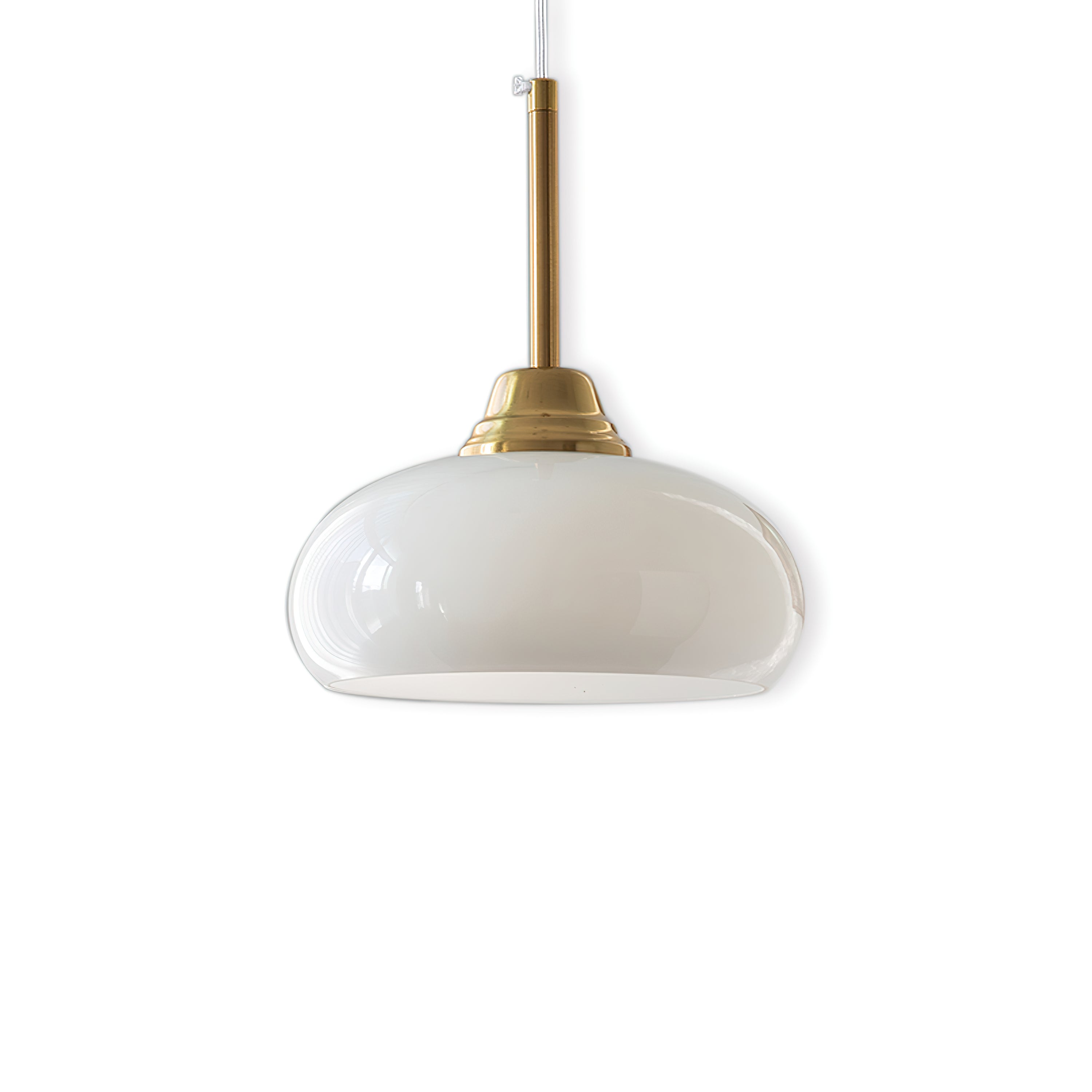 Modern Cream Glass Pendant Light - Elegant Hanging Chandelier for Kitchen Island, Dining Room & Bedroom Lighting - Dimmable LED Ceiling Fixture with Frosted Shade