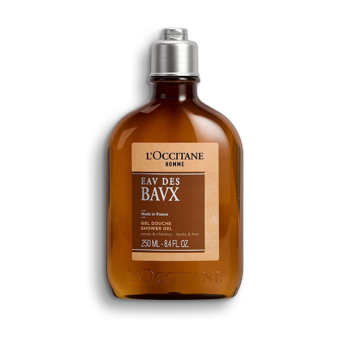 L'OCCITANE Homme Eau des Baux 2-in-1 Shampoo & Shower Gel 250ml - Woody Fragrance for Men | Vegan, 99% Biodegradable | Luxury Hair & Body Wash for All Skin Types | Perfect for Gym, Travel & Daily Shower Routine