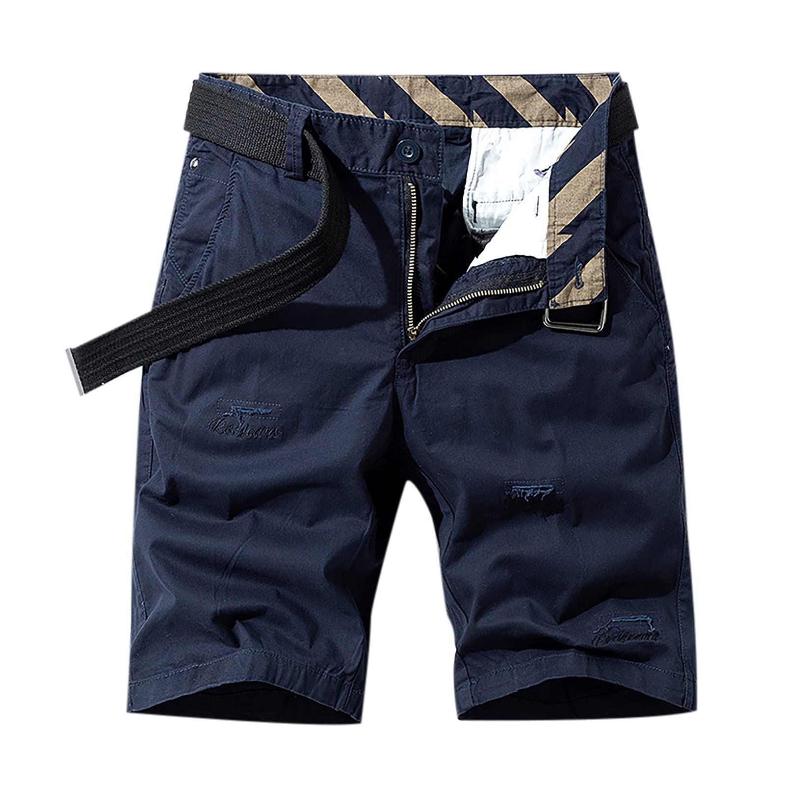 Men's Cargo Shorts - Classic Fit Chino Shorts with Stretch | Solid Flat Front Casual & Work Shorts | Straight Fit Golf Shorts for Outdoor Activities, Workwear & Summer Style