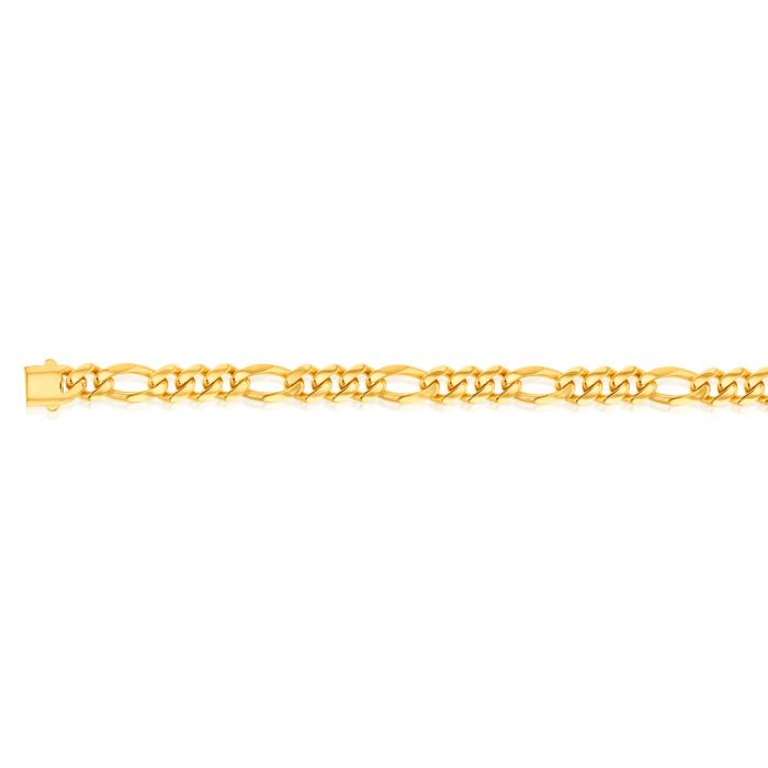 9ct Yellow Gold 1:3 Figaro Chain Bracelet 19.10cm (7.5 Inches) - Elegant Jewelry for Women, Perfect for Everyday Wear, Gifts & Special Occasions