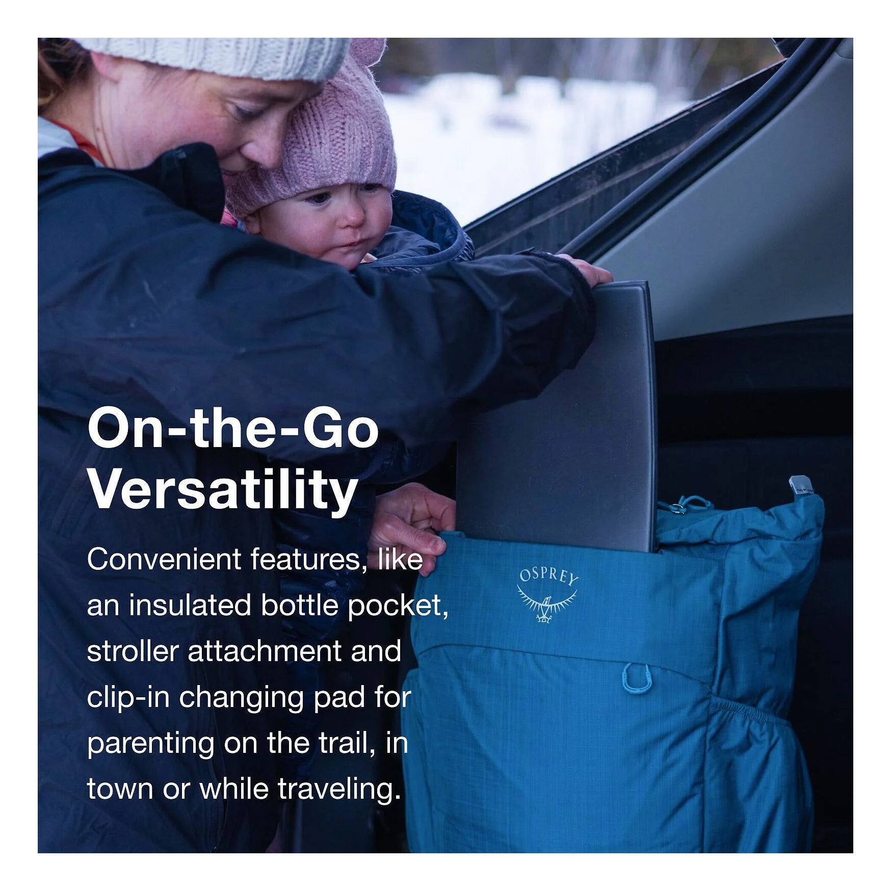 Osprey Poco Changing Tote - Premium Diaper Bag for Parents with Insulated Pockets & Wipes Dispenser | Perfect for Travel, Hiking & Baby Care Essentials