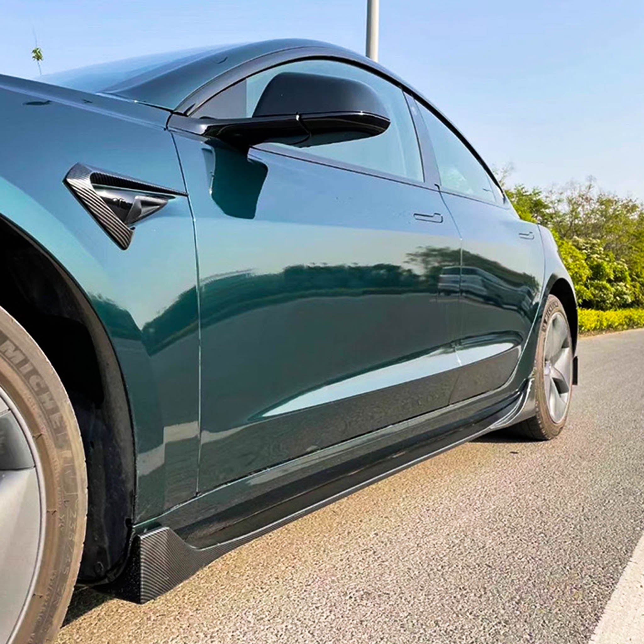 2017-2024 Tesla Model 3 Side Skirts - ABS Plastic Car Body Kit for Enhanced Aerodynamics & Sporty Style | Perfect for Street Racing & Car Shows