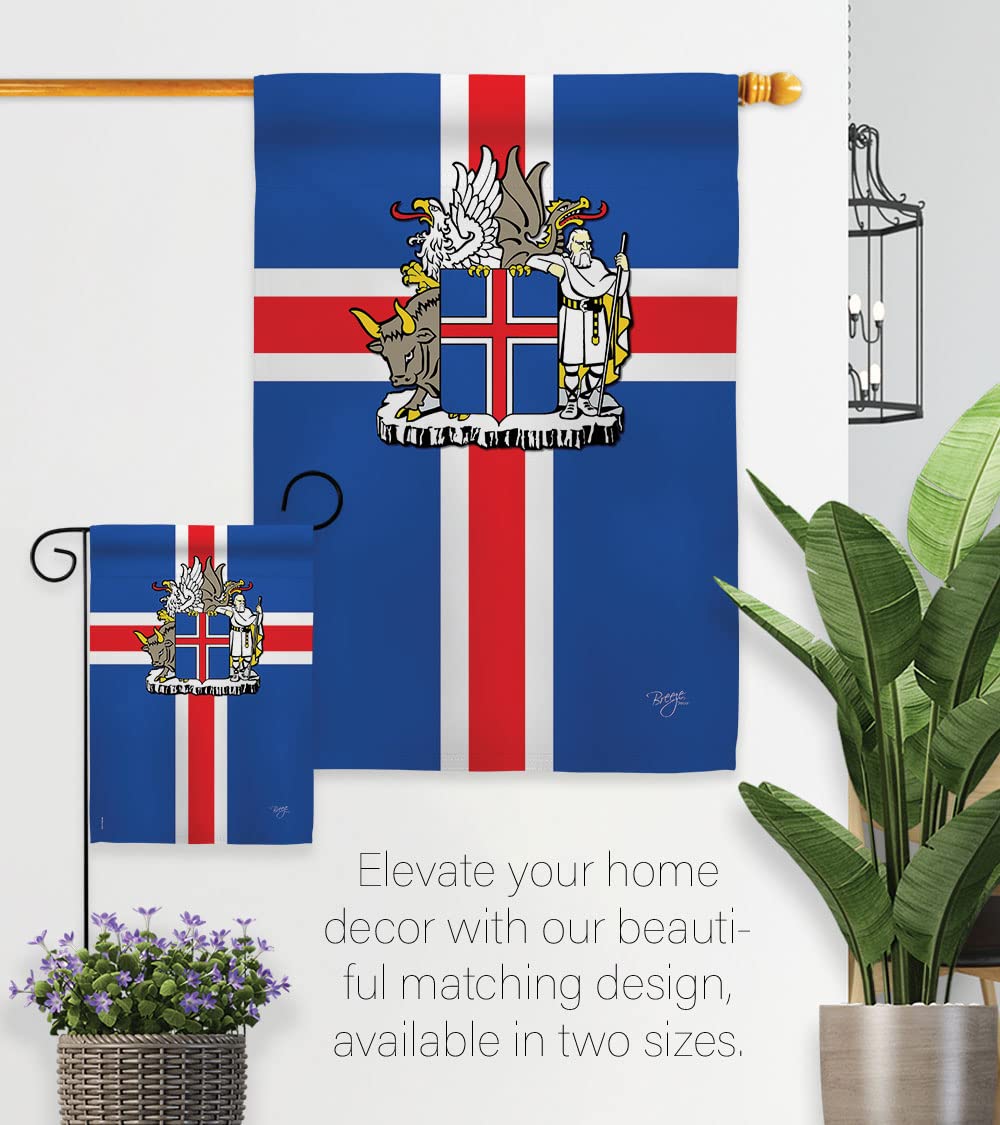Iceland Nationality House Flag Set 28x40