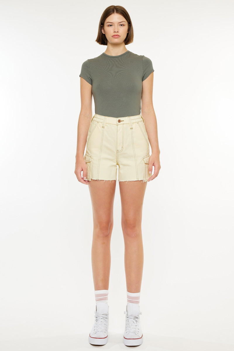 Cassie High Rise Carpenter Shorts for Women - Trendy Denim Workwear Shorts | Perfect for Casual Outfits, Summer Fashion & Outdoor Activities