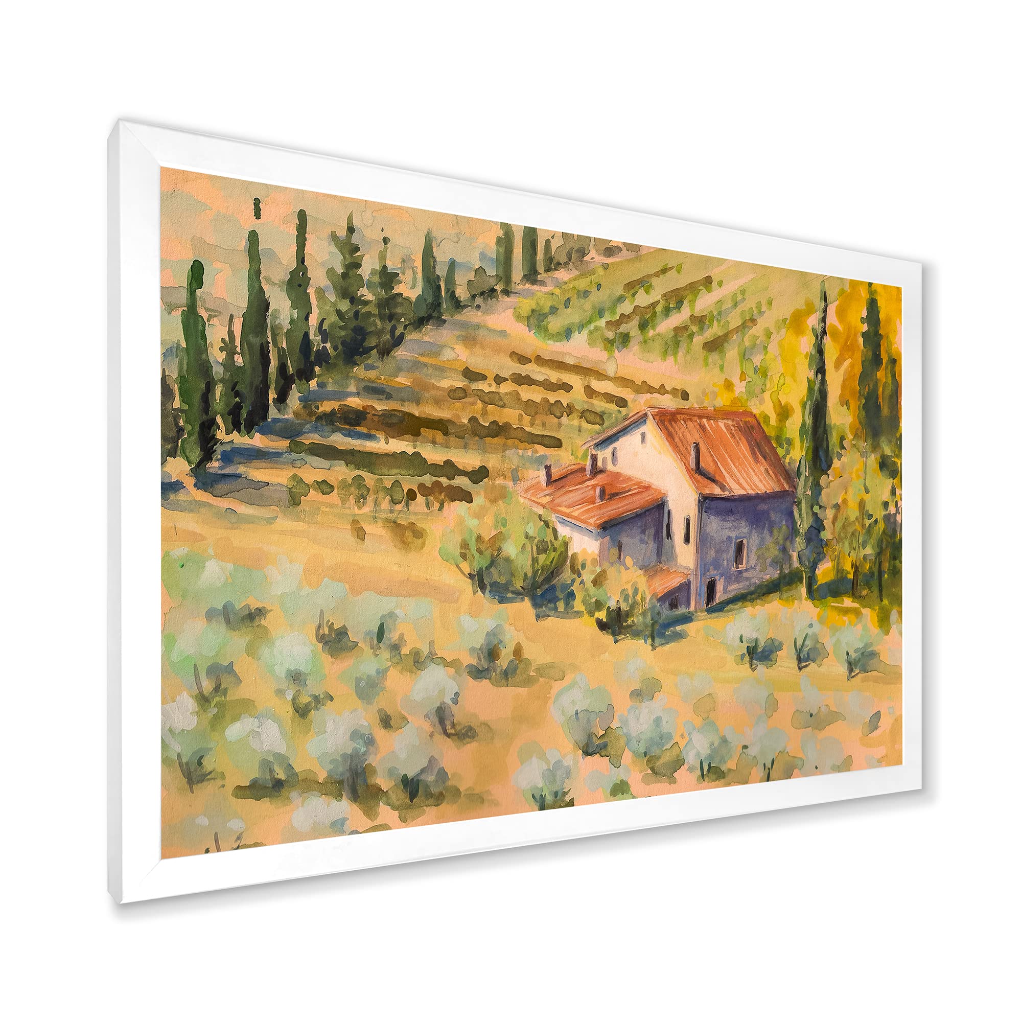 DesignQ Little Farm Countryside Framed Wall Art - Rustic Farmhouse Decor for Living Room, Bedroom & Kitchen