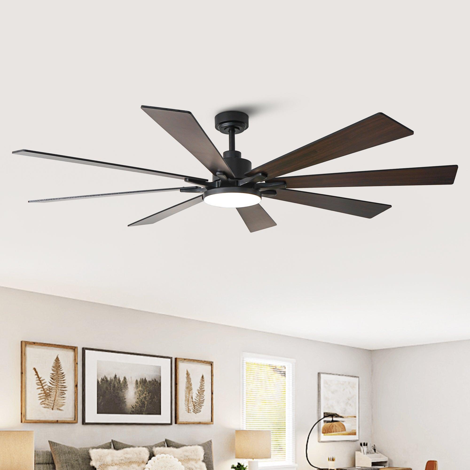 72 Inch Elbe Modern Ceiling Fan with Light Kit & Remote Control - Perfect for Living Room, Bedroom, and Large Spaces