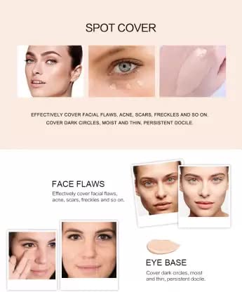 Flawless Full Cover Liquid Concealer - Long Lasting, Crease-Proof & Hydrating for Dark Circles & Blemishes | Perfect for Everyday Makeup & Photo Shoots