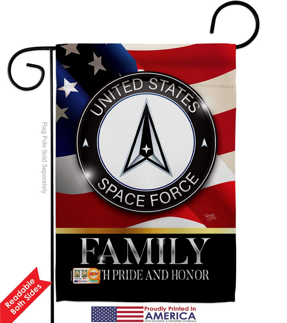 US Space Force Family Honor Garden House Flags Kit - Armed Forces USSF Military Yard Banner - Double-Sided 28
