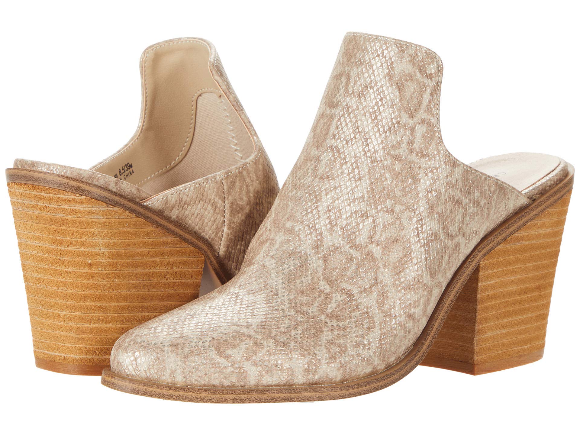 Chinese Laundry Springfield Mule Natural Shimmer Women's Shoes Size 7.5 - Comfortable Slip-On Loafers for Casual Outings & Office Wear