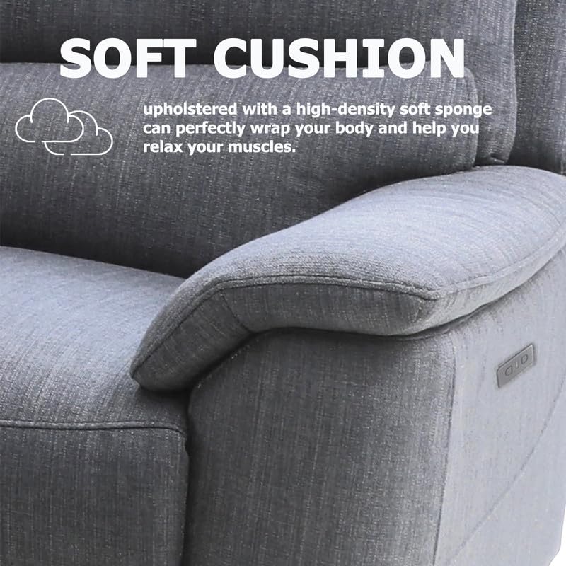 5-Seater Reclining Sectional Sofa Set with USB Charger - Modern Fabric Corner Sofa for Living Room, Home Theater & Family Gatherings | 1C2 Set