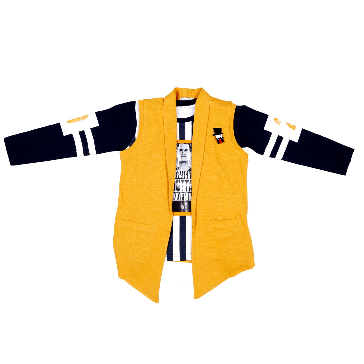 Stylish Mustard Sporty Shrug & T-Shirt Set - Trendy Athletic Wear for Women - Perfect for Gym, Yoga, and Casual Outfits