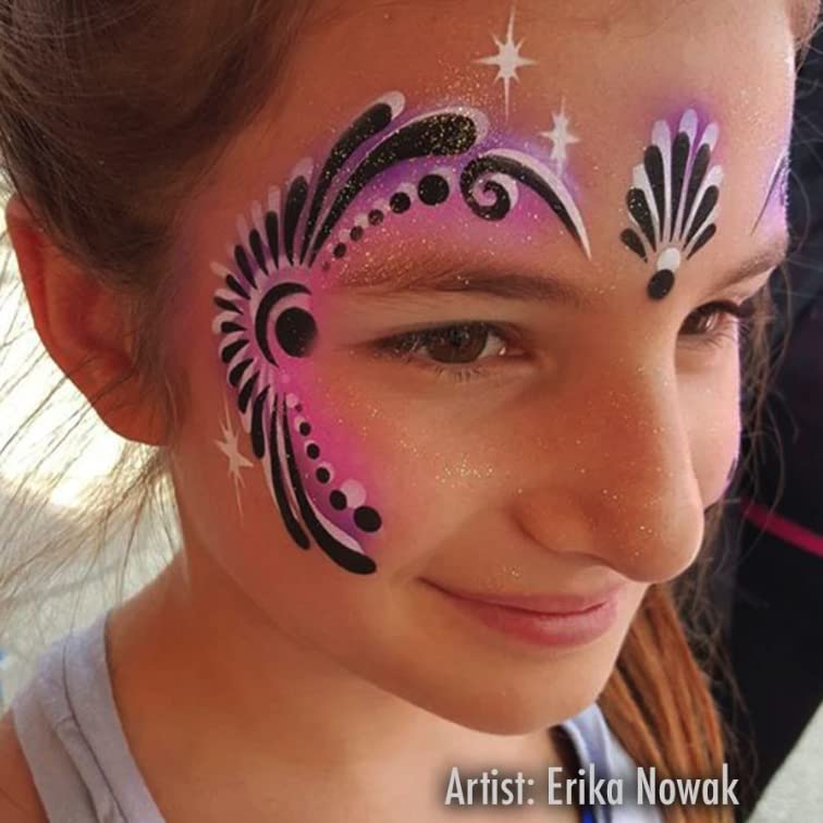 Face Painting Stencil - StencilEyes Elektra - Exotic Eye Design for Professional Makeup & Costume Parties | Halloween, Cosplay, Carnival, Theater
