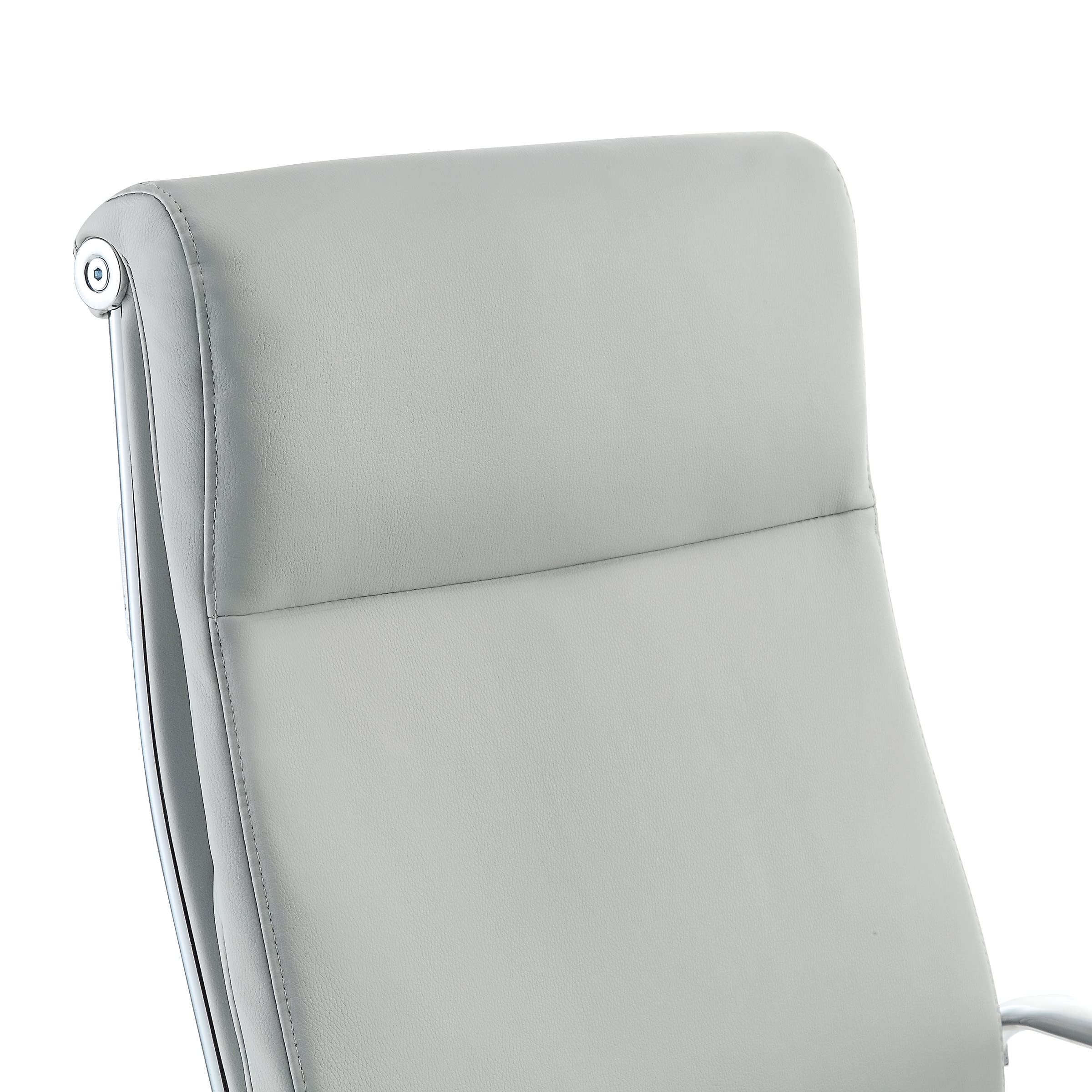 Office Star Antimicrobial High-Back Adjustable Manager's Office Chair with Chrome Base & Dillon Steel Fabric - Ergonomic Desk Chair for Home & Professional Workspaces