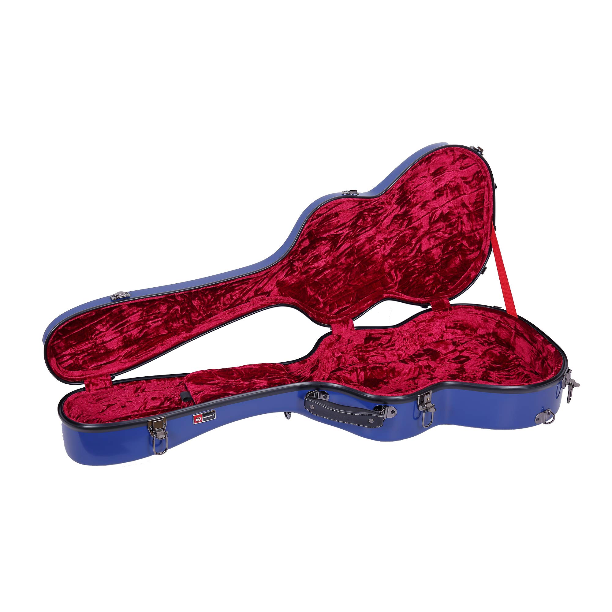 Premium Crossrock 3/4 Size Classical Guitar Hard Case - Fiberglass Hardshell with Backpack Straps, Navy Blue (CRF1000CTNVBL) | Perfect for Travel, School & Professional Musicians